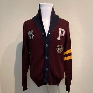 US Polo ASSN Men's Sweater cardigan maroon